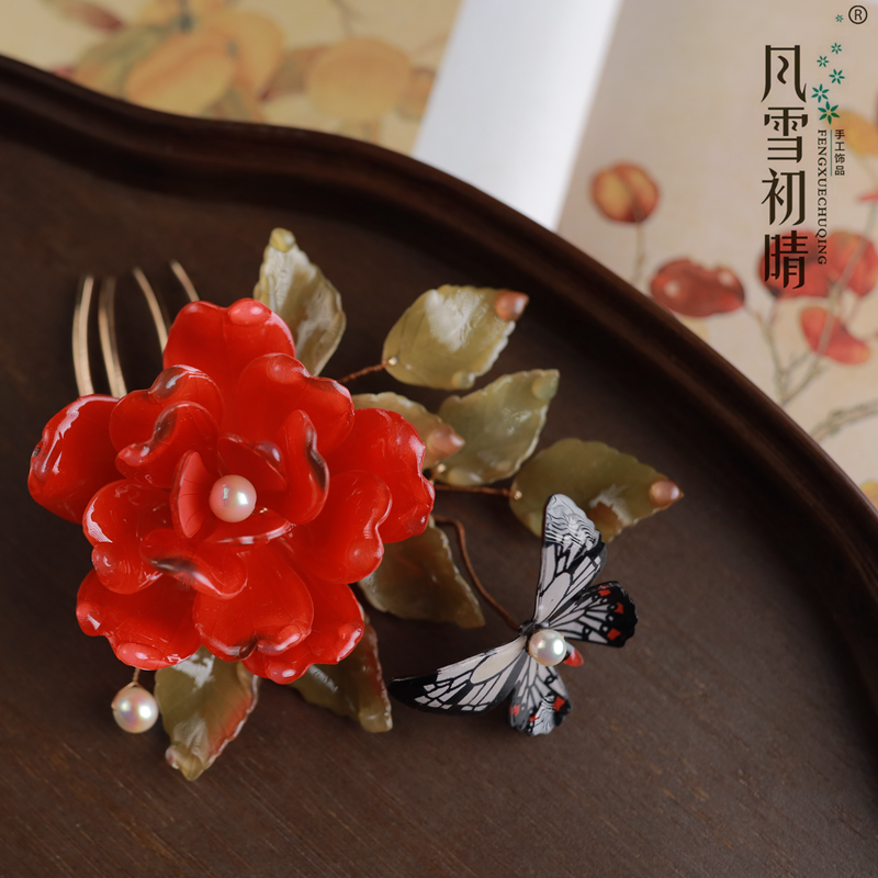 风雪初晴9月19直播间粉丝浮力热缩盲袋古风发簪手工超仙发饰品