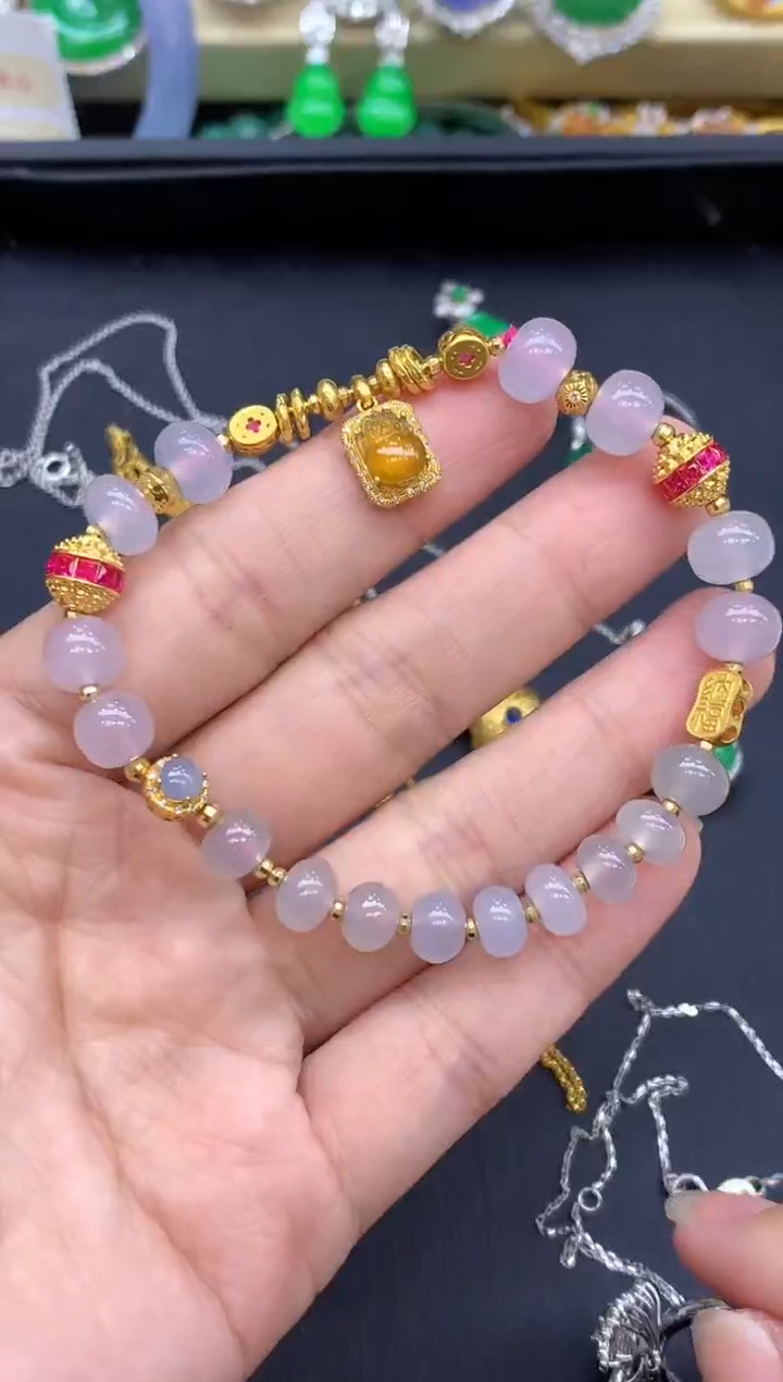 18K金镶嵌手链翡翠726-中国好珍宝