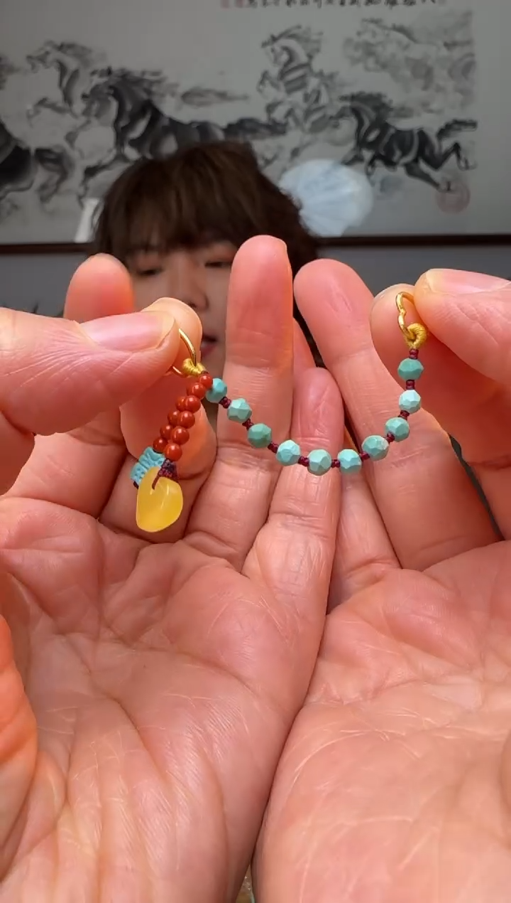 【闪购商品】绿松石挂饰银S925镶嵌时尚百搭A23