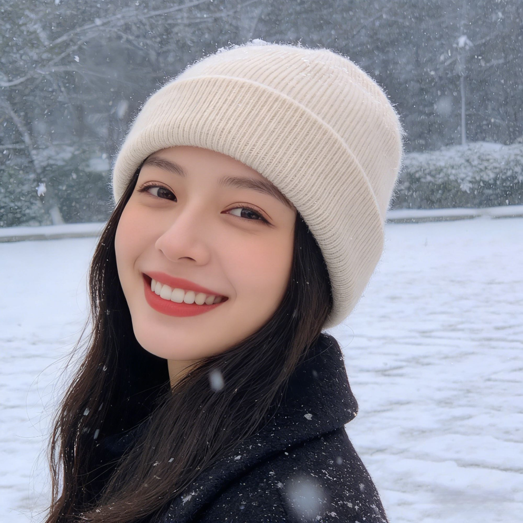 轻奢~100%纯山羊绒帽子男女秋冬季加厚针织护耳保暖堆堆帽护耳帽