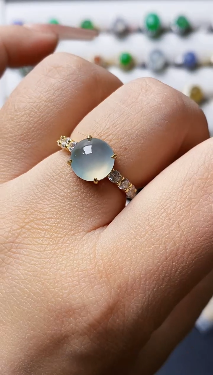 银S925镶嵌戒指翡翠1650