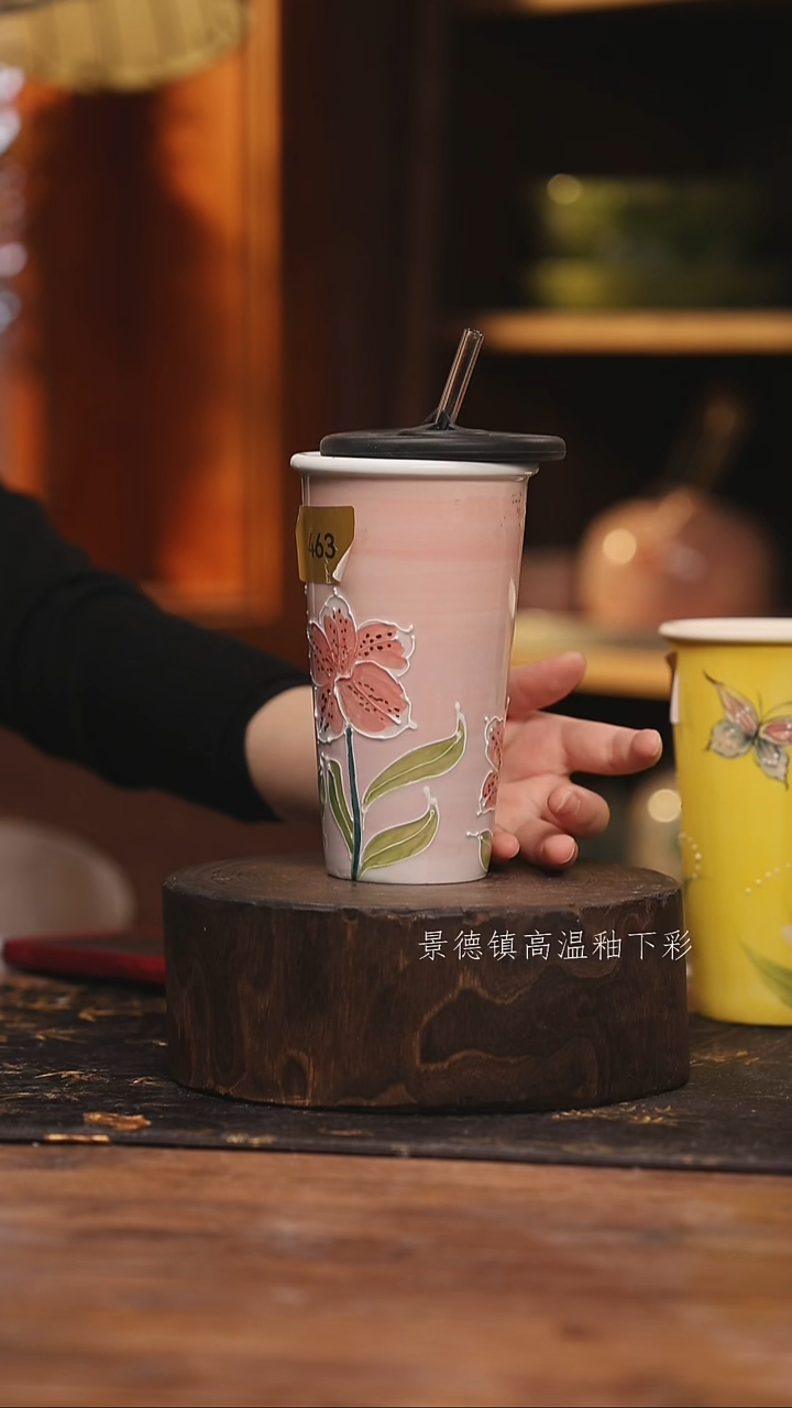 陶瓷景德镇高温釉下手绘陶瓷@L463@