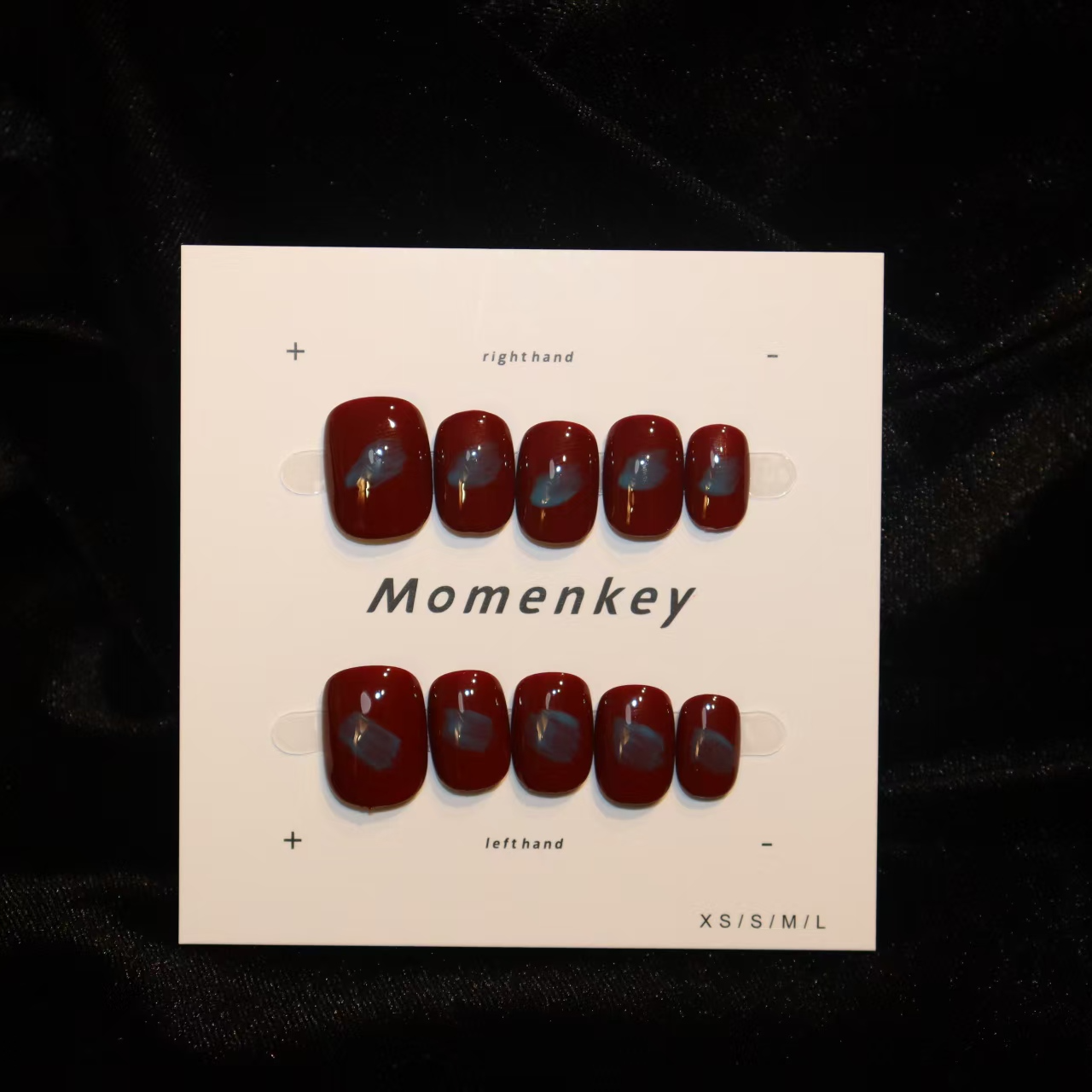 【“蓝”调醇红】酒红色气质晕染秋冬手工穿戴甲