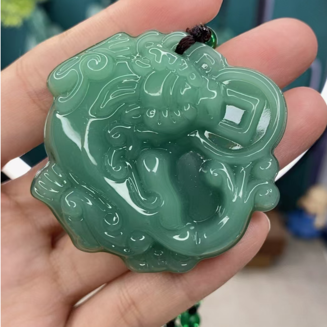 hh时尚饰品深绿色吞财貔貅