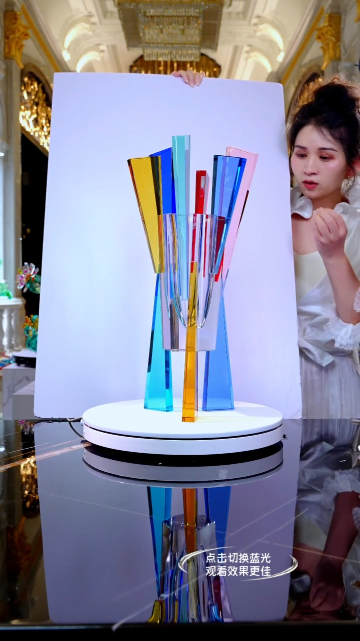 琉璃摆件LF0226棱镜流光花器
