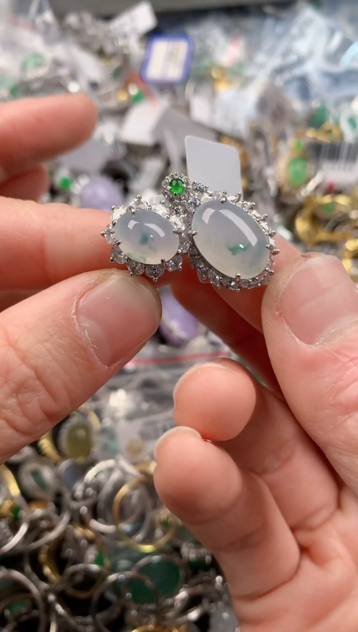 银S925镶嵌戒指翡翠111   1