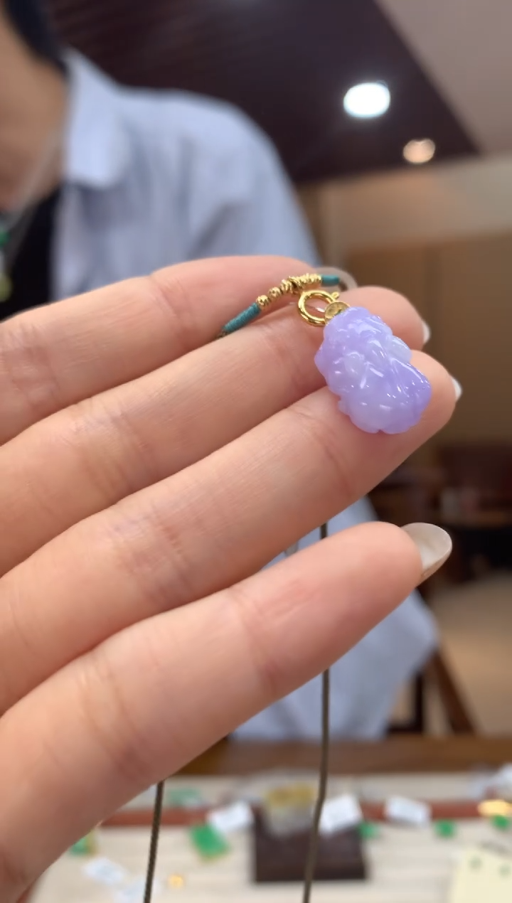 吊坠(不含链)18K金镶嵌翡翠貔貅