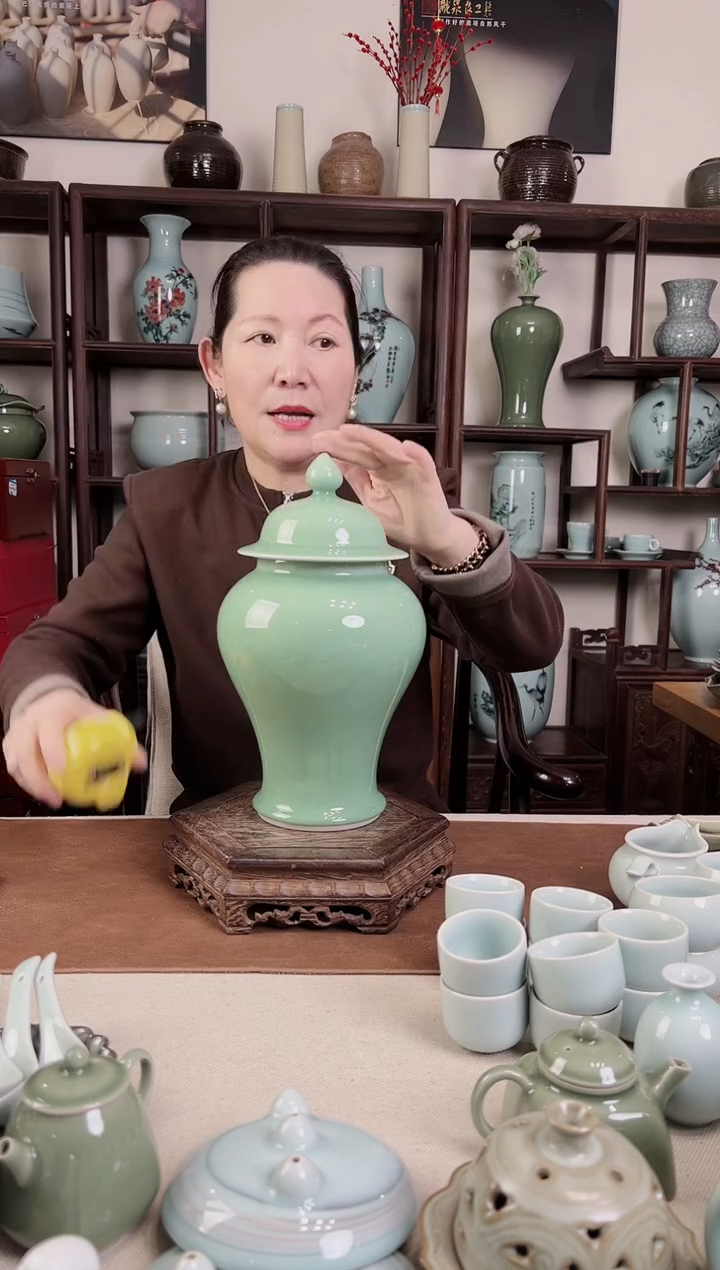 【闪购商品】杯纯手工 梅青 将军罐B