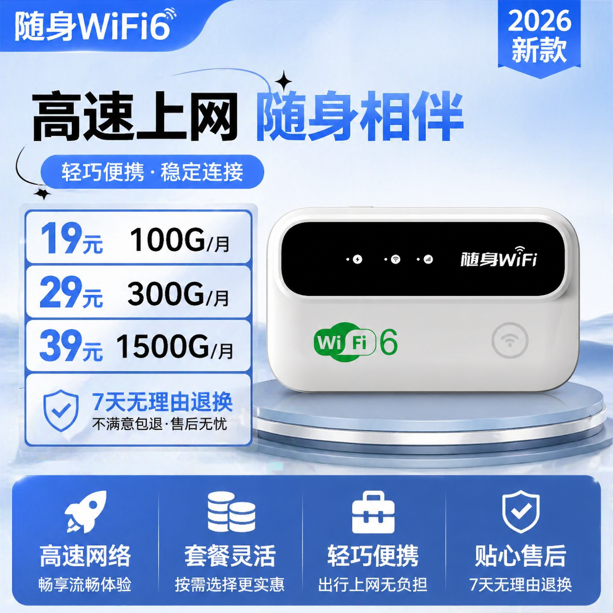 2026新款随身wifi官方正品移动无线网络户外车载上网路由器商品图