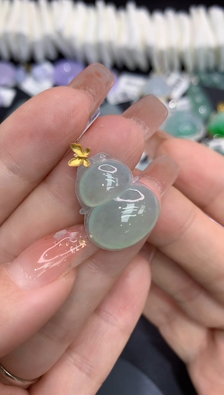 吊坠(不含链)18K金镶嵌翡翠111111111111