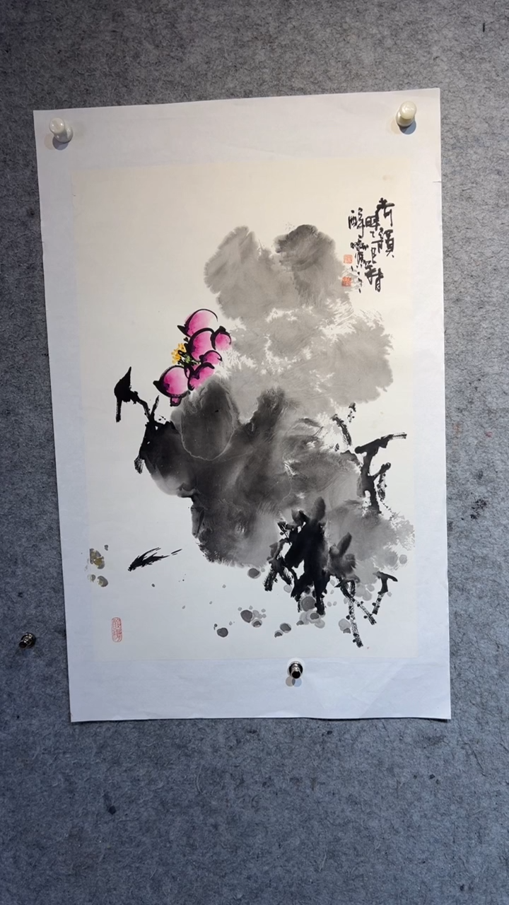 国画春***?张自学水墨国画90