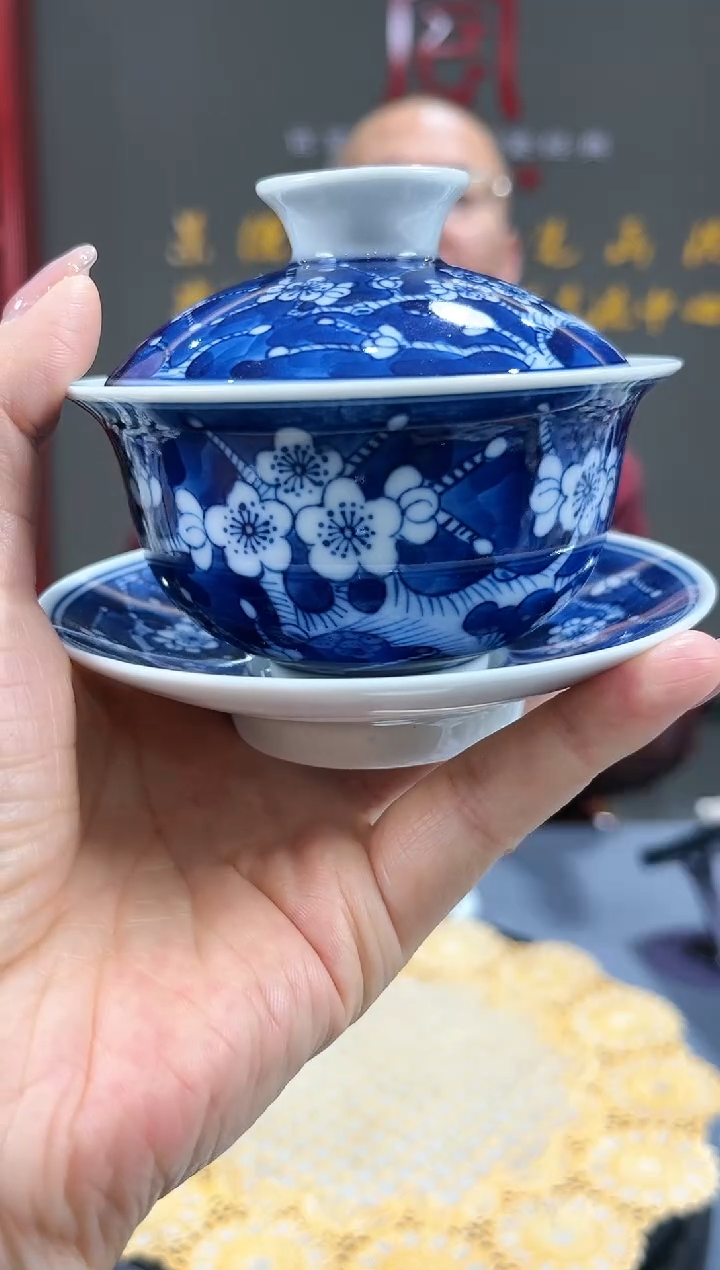 【闪购商品】官窑瓷画院213官窑瓷画院冰梅三才盖碗