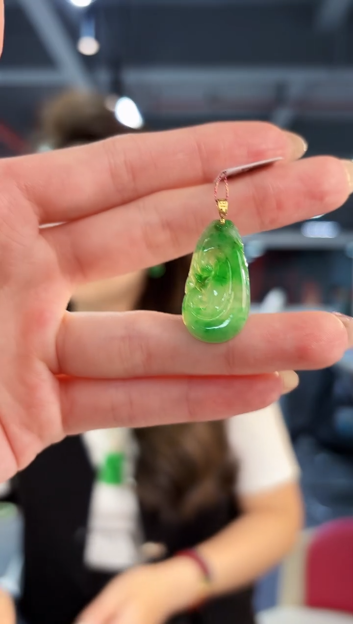 【闪购商品】翡翠颈饰18K金镶嵌缅料A货/支持复检/一件
