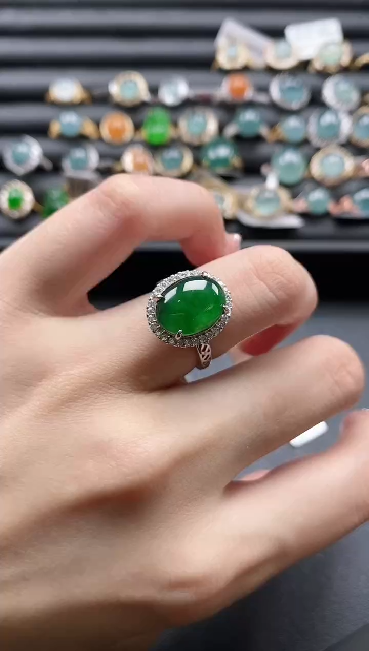 【闪购商品】翡翠戒指银S925镶嵌11111