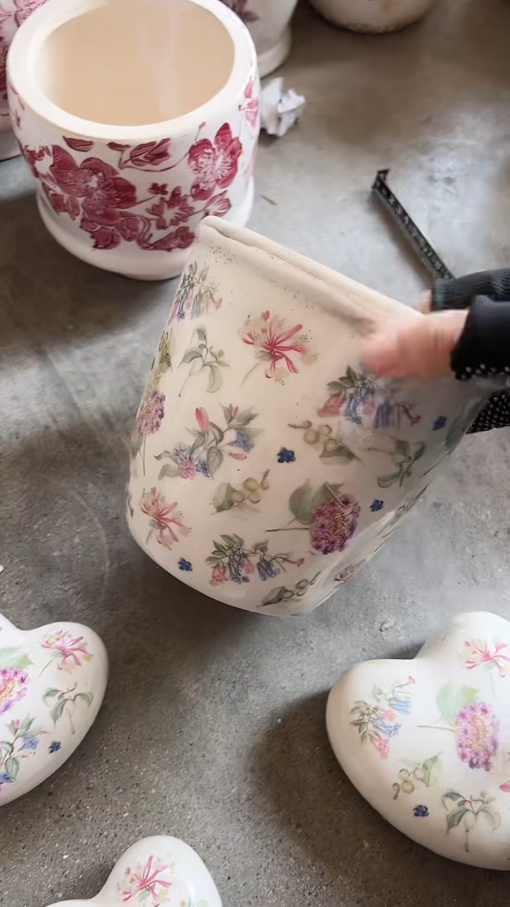 【闪购商品】陶瓷花盆高14cm内口13cm