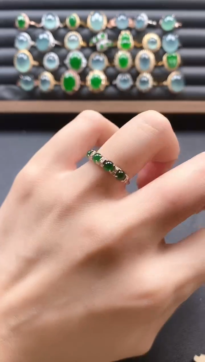 银S925镶嵌戒指翡翠51511