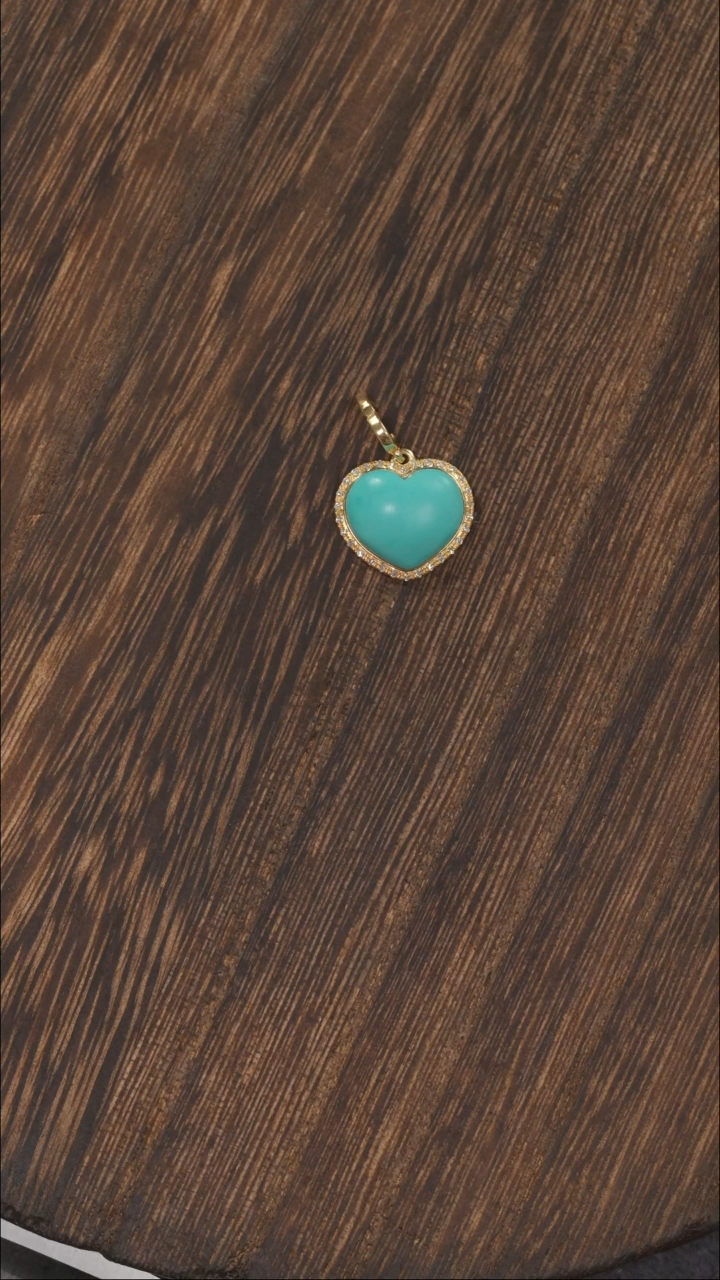 【闪购商品】绿松石挂饰18K金镶嵌1