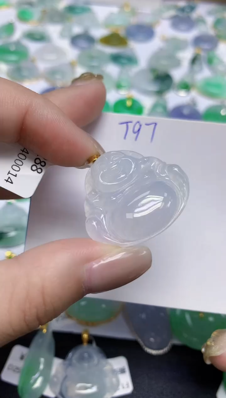 颈饰18K金镶嵌翡翠天然缅甸翡翠A货翡翠百元以上9元证书费自理