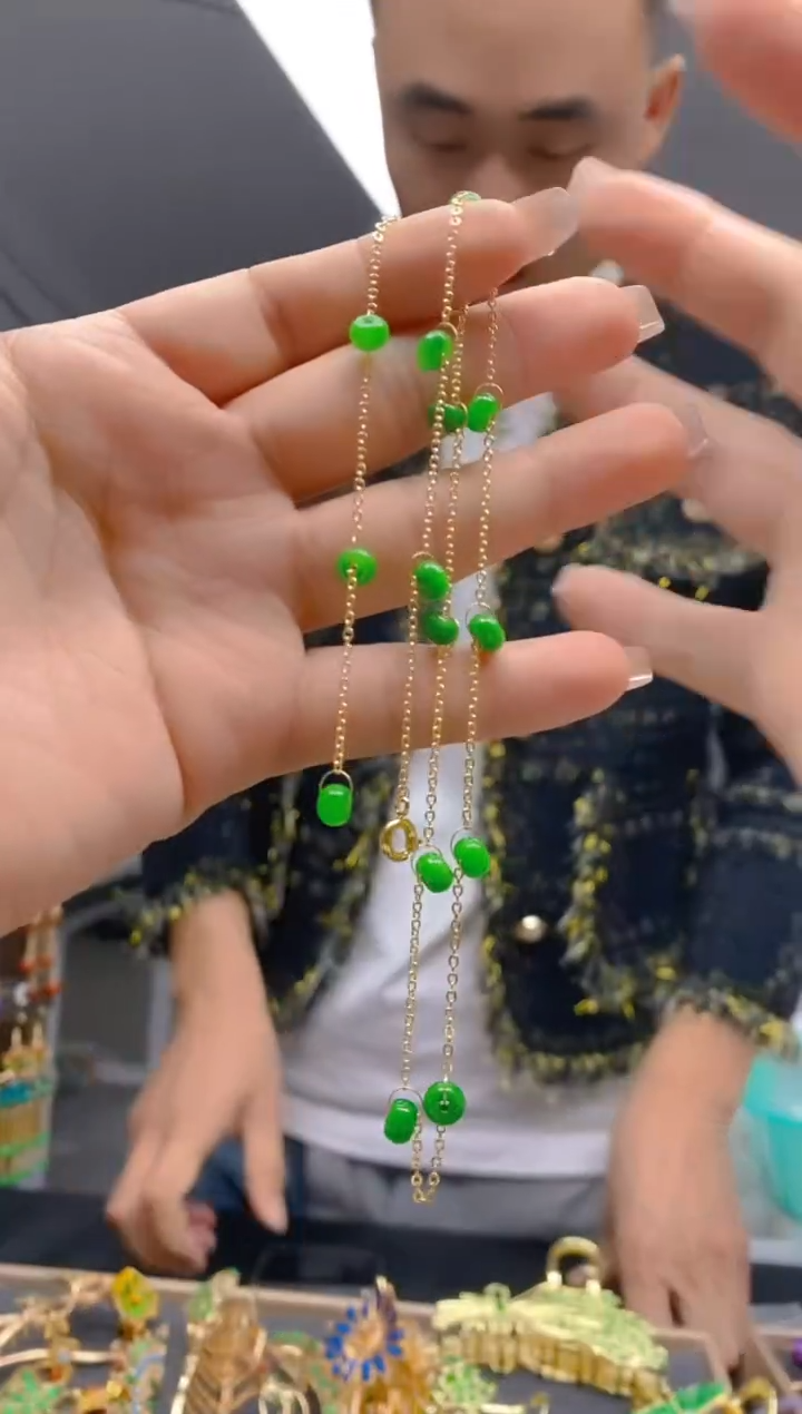 【闪购商品】翡翠耳饰合金416翡翠锁骨链