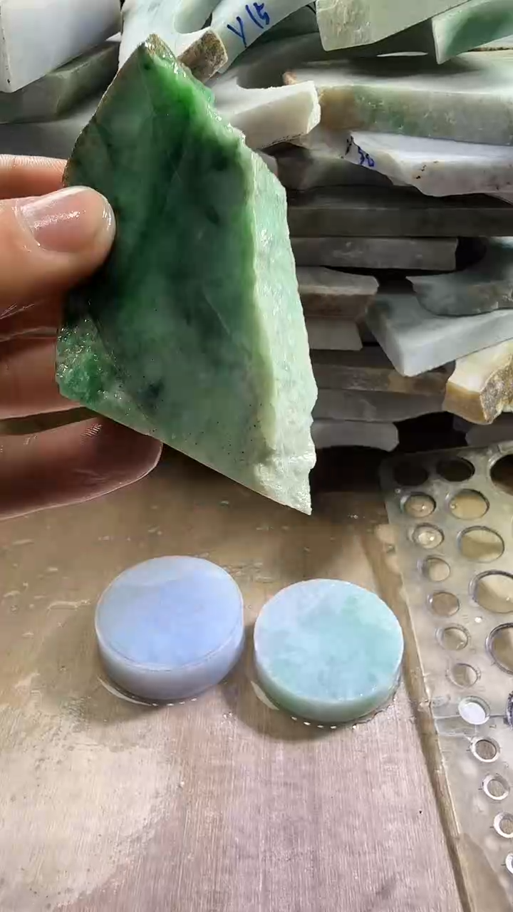 裸石翡翠天然翡翠A货花8