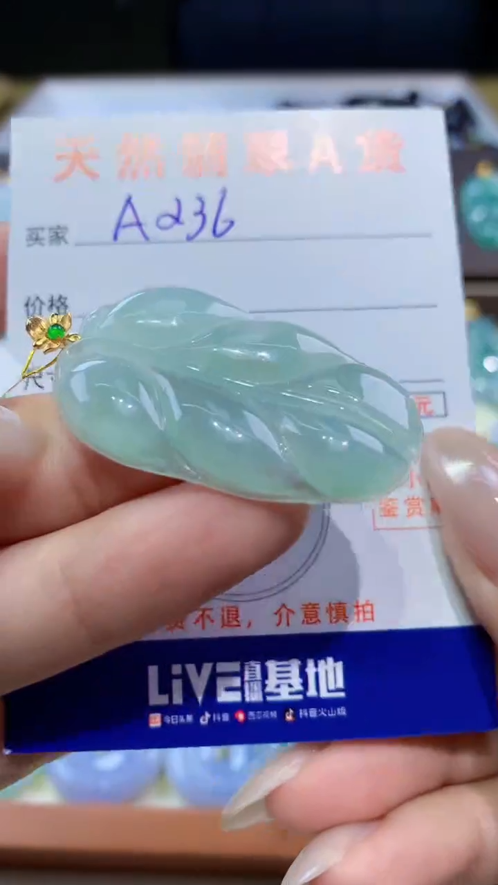 颈饰18K金镶嵌翡翠天然翡翠A货挂件