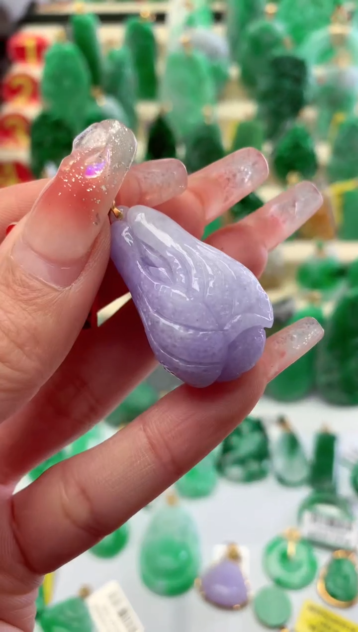 【闪购商品】翡翠颈饰18K金镶嵌挂件