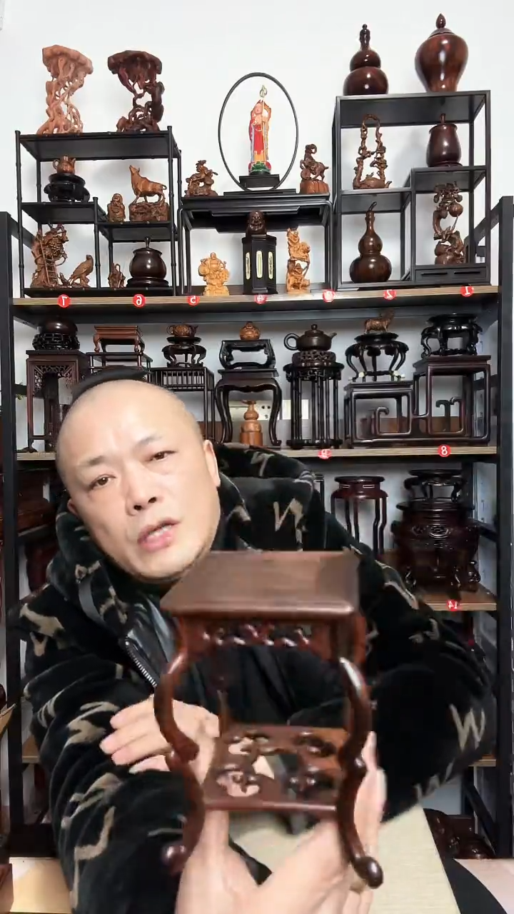 紫砂底座木9正方13高