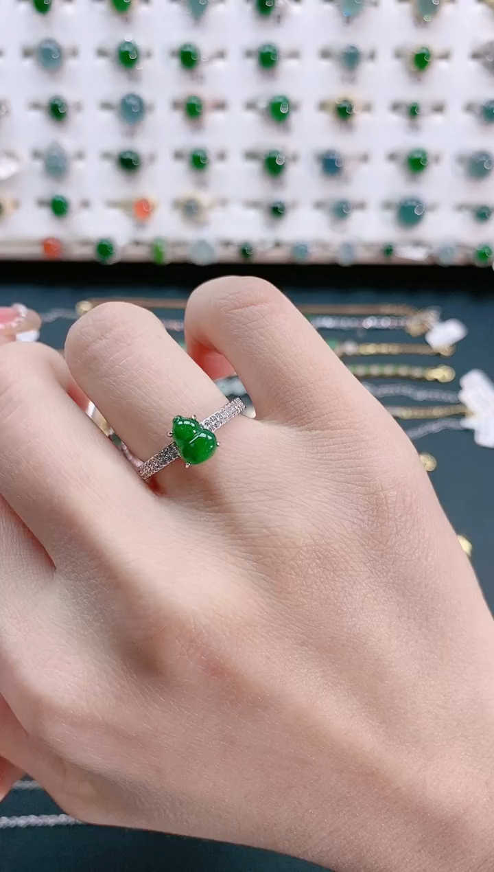 【闪购商品】翡翠戒指银S925镶嵌天然翡翠