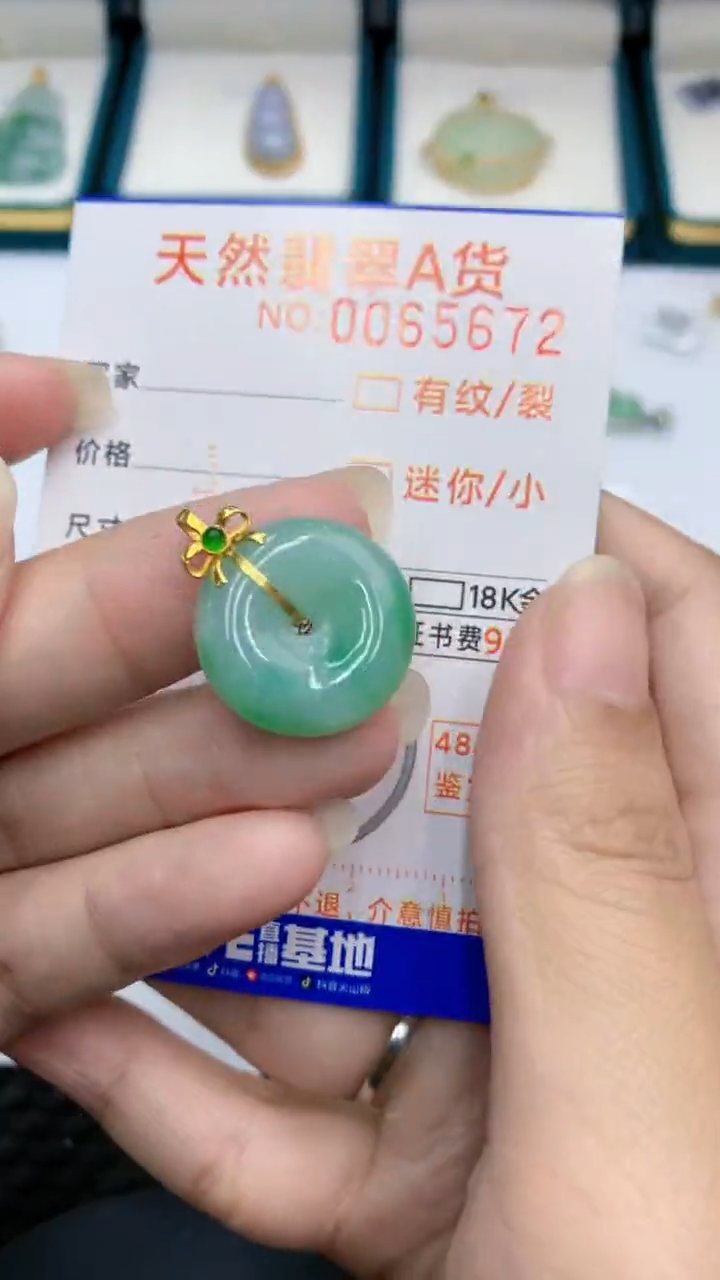 【闪购商品】翡翠颈饰18K金镶嵌            8