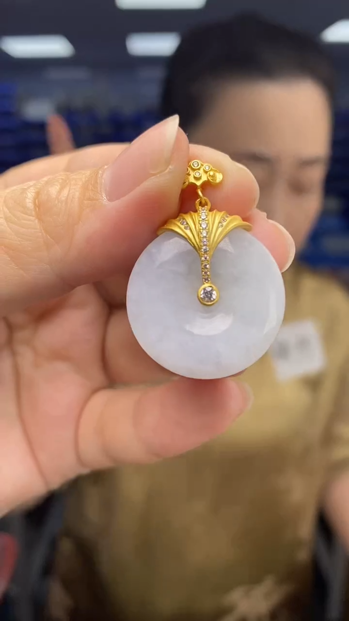 吊坠(不含链)银S925镶嵌翡翠DZ6910