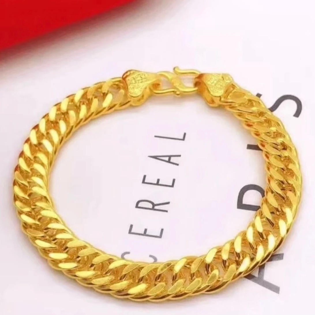 合金手链 合金手链 [老板手链]经典百搭潮流气质精美金色光面时尚