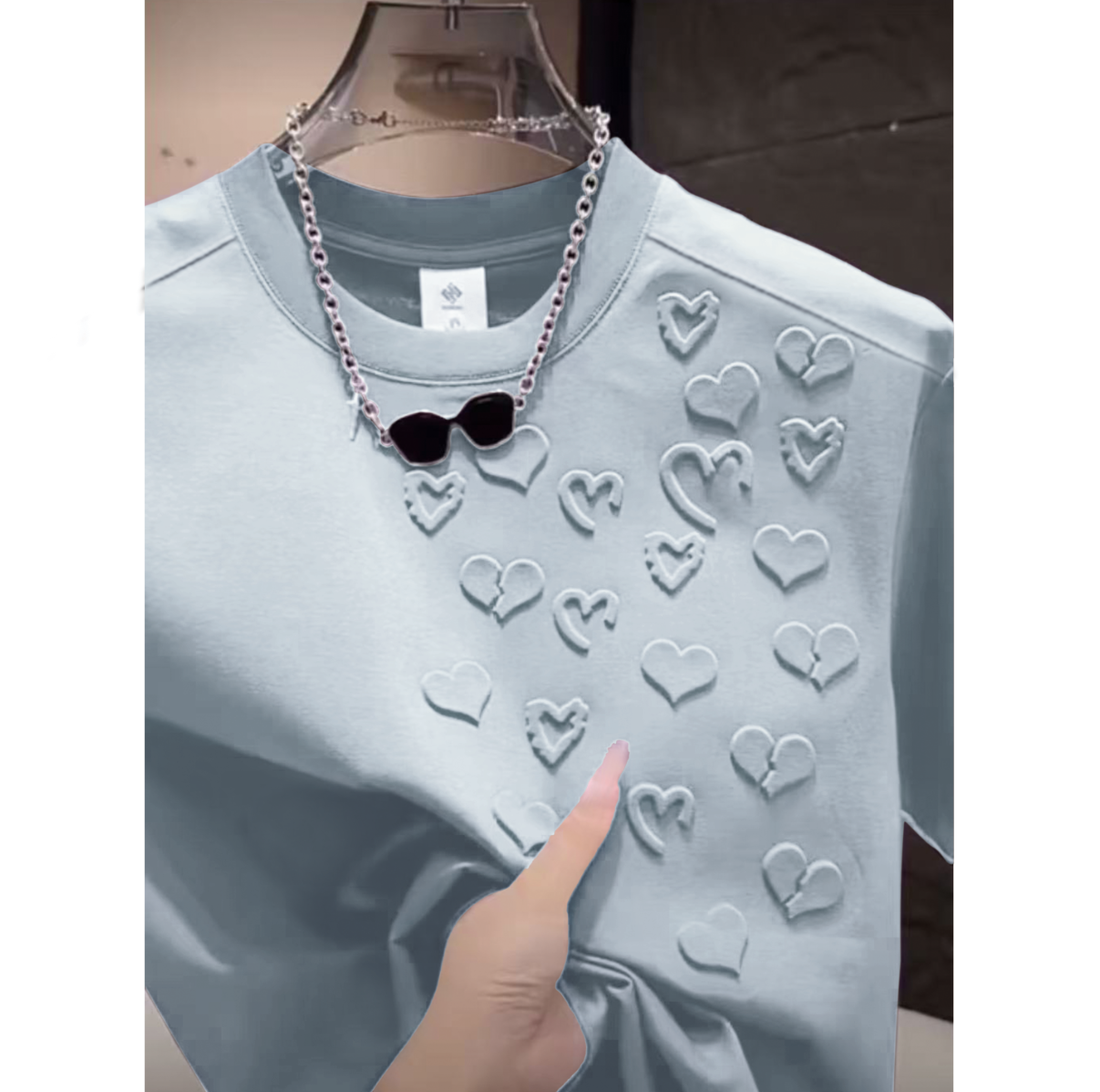 【拼接钢印爱心】百搭休闲亲肤时尚舒适柔软卫衣新款