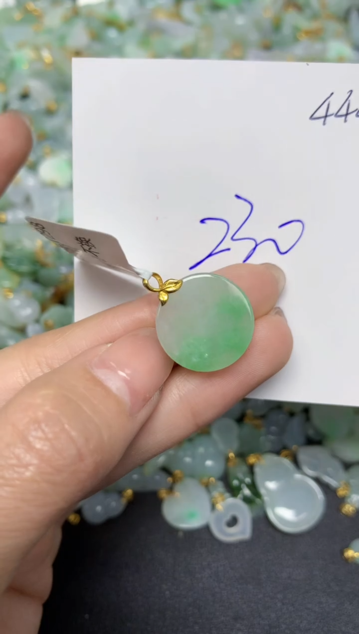 【闪购商品】翡翠颈饰18K金镶嵌 天然翡翠A货