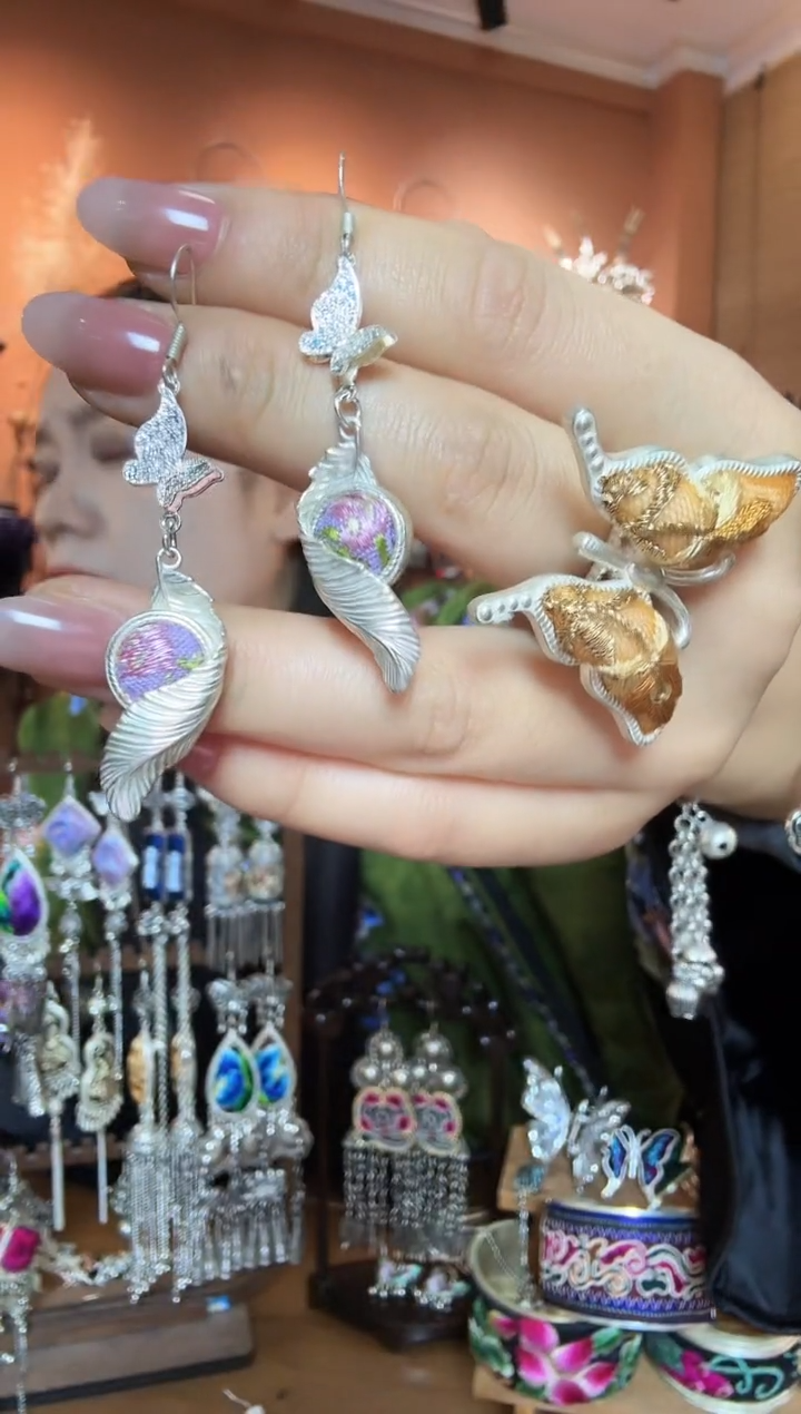 刺绣纯手工民族风耳环