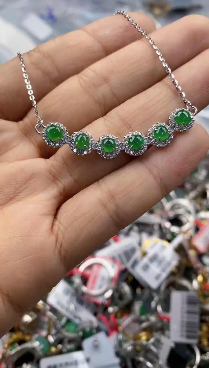 银S925镶嵌戒指翡翠222--9