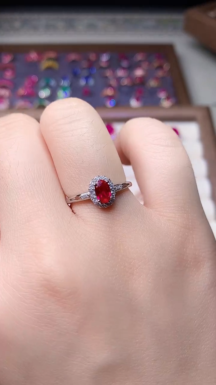 【闪购商品】红宝石戒指银S925镶嵌00000