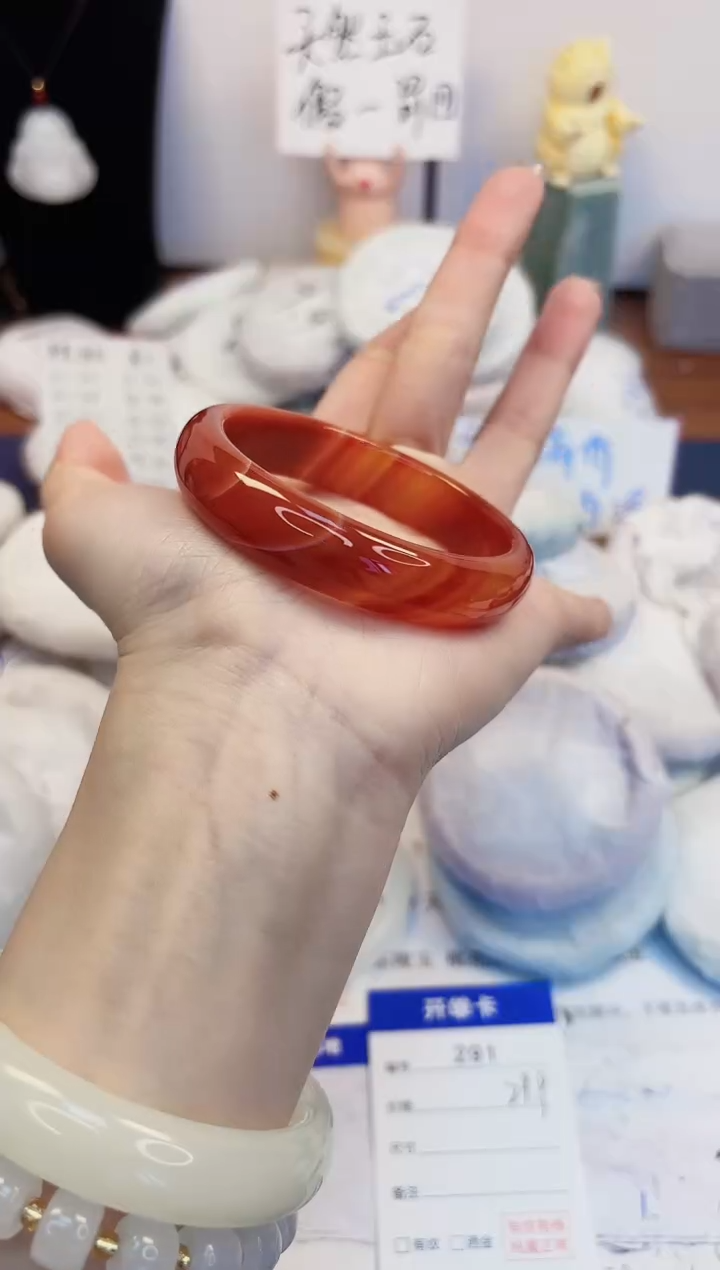 【闪购商品】石英质玉手镯合金291-玛瑙-圈口54