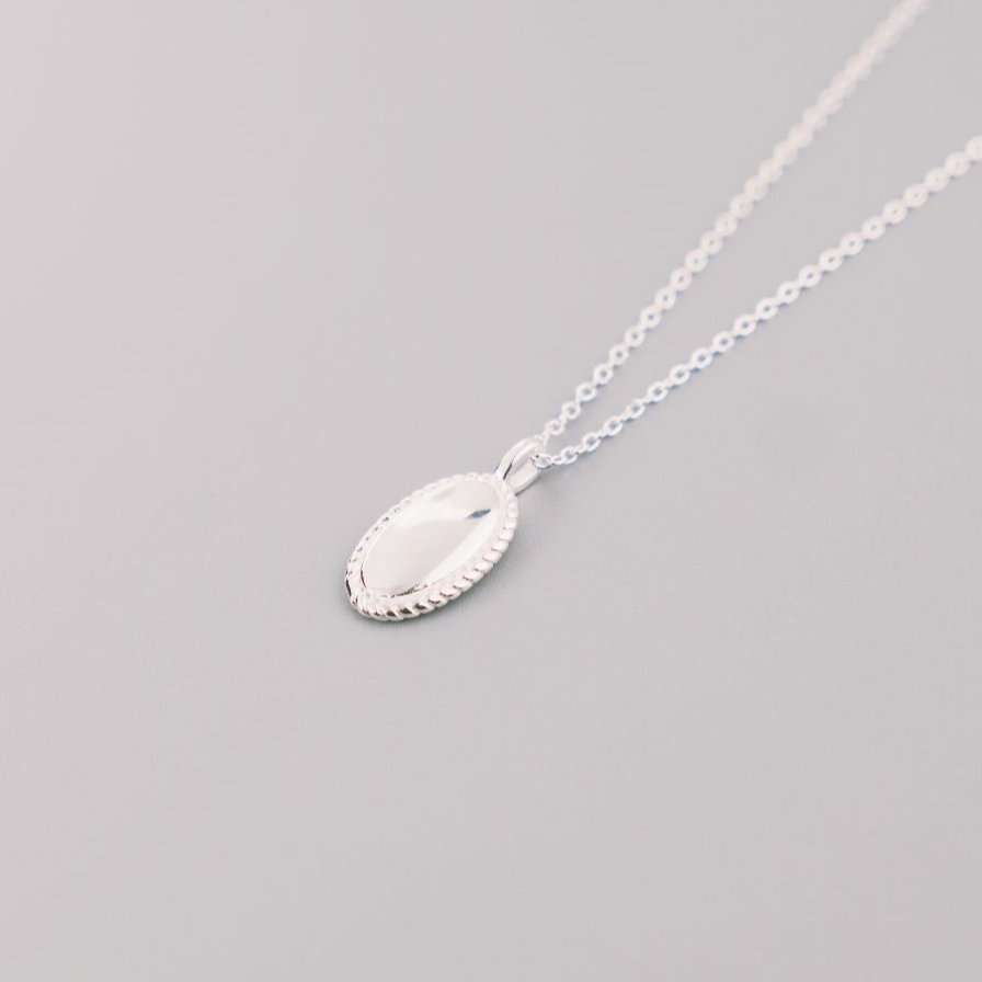 坠链均925银 一粒咖啡豆圆盘项链·熹棠·气质时尚百搭