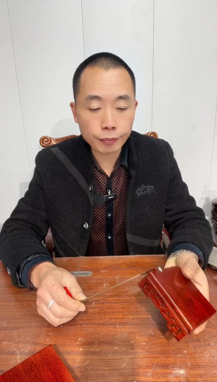 木买一送一非花细花底座红10*10*3.6