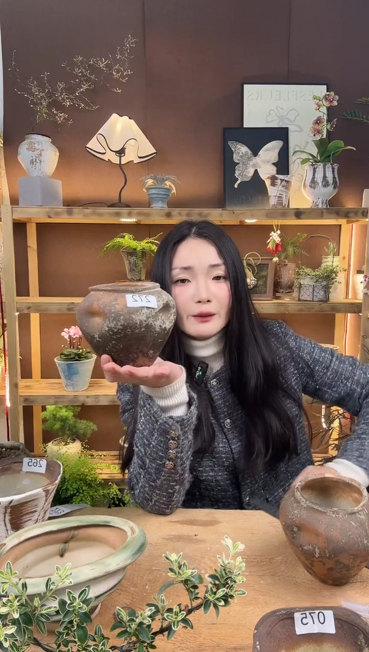 无花朵编号   272 景德镇手工手绘花盆 