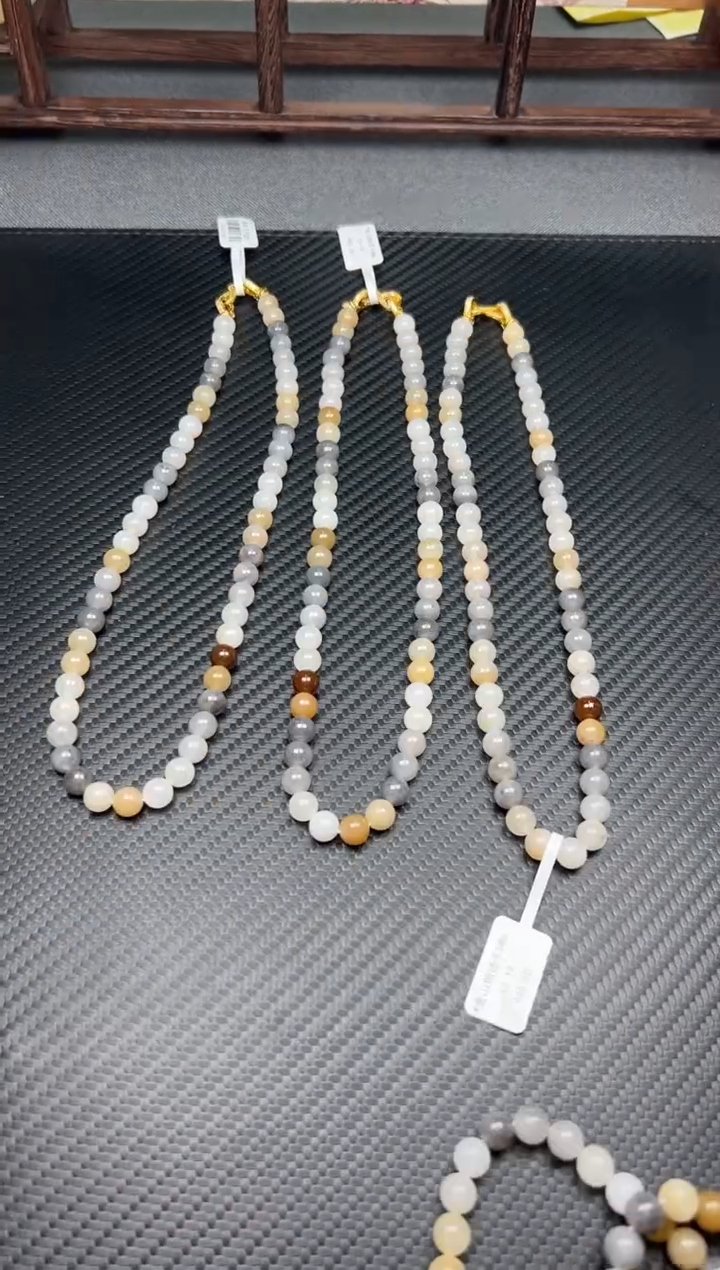 项链未镶嵌和田玉且末金山微色差卡8妈妈链多样性发货拍一发一Mm