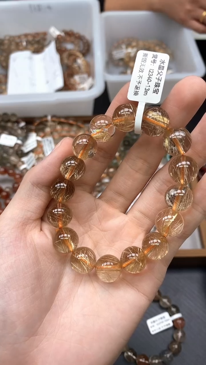 未镶嵌手串水晶m**?44金发晶13mm
