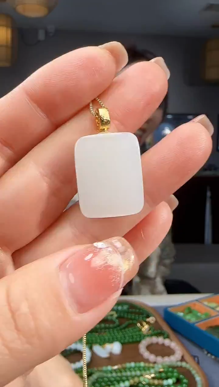 吊坠(不含链)银S925镶嵌和田玉1