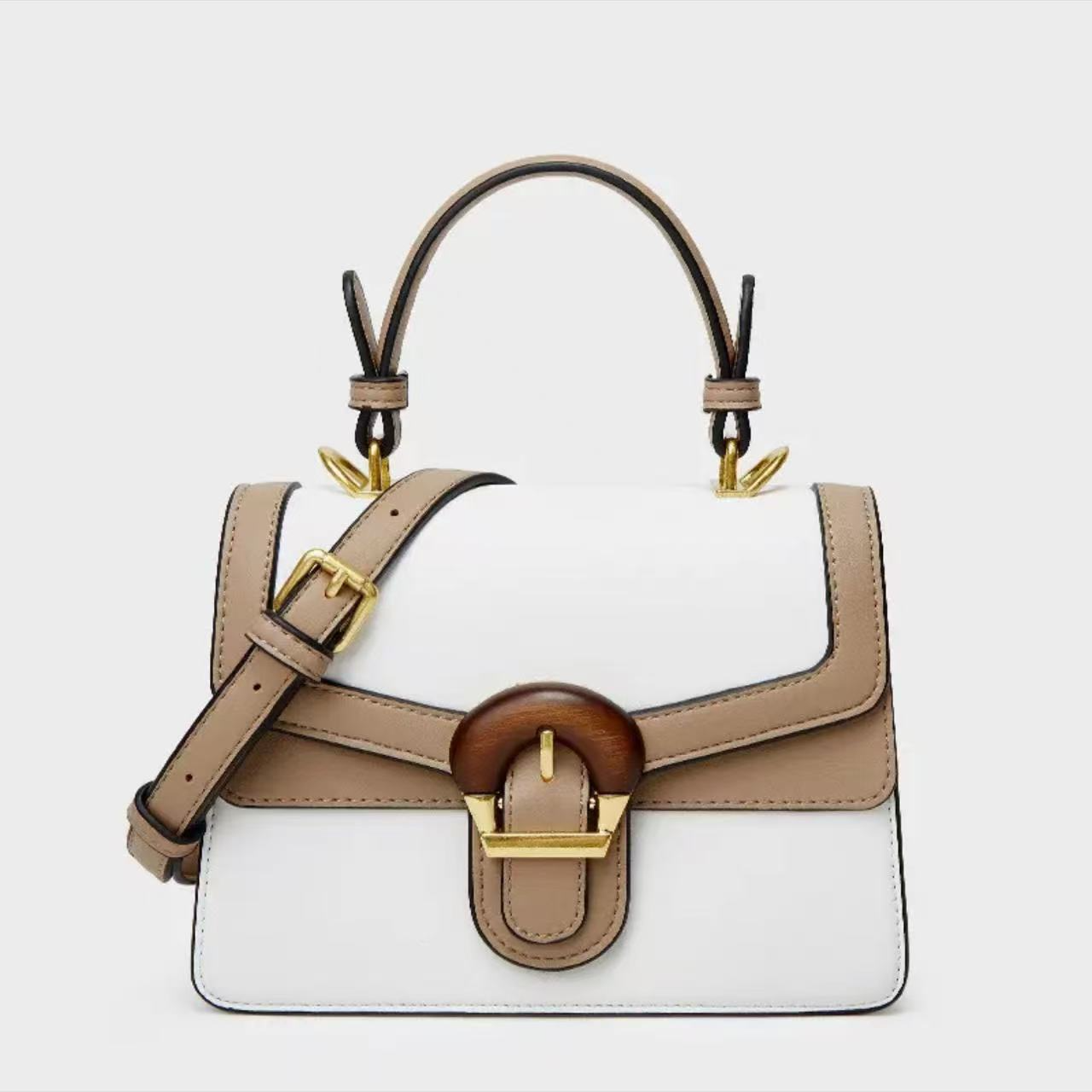 白色时尚百搭复古经典单肩包A618