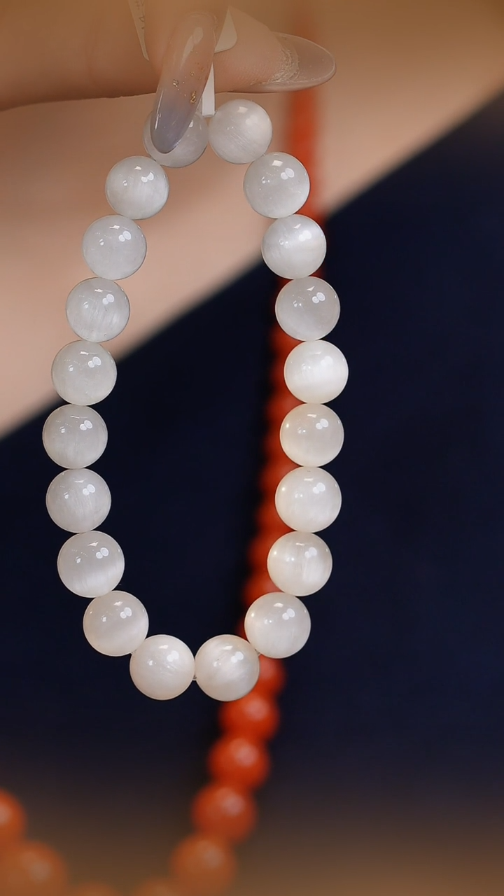 手串未镶嵌水晶白兔毛手串10m+ M51125宋