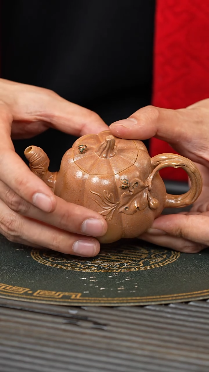【闪购商品】紫砂茶壶CYL 黄金朱泥柴烧 南瓜 120cc