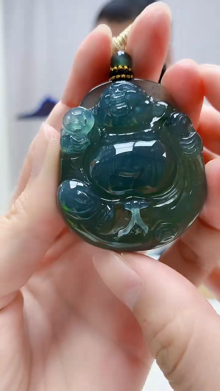 未镶嵌定制翡翠4898zm-毛货挂件佛公31