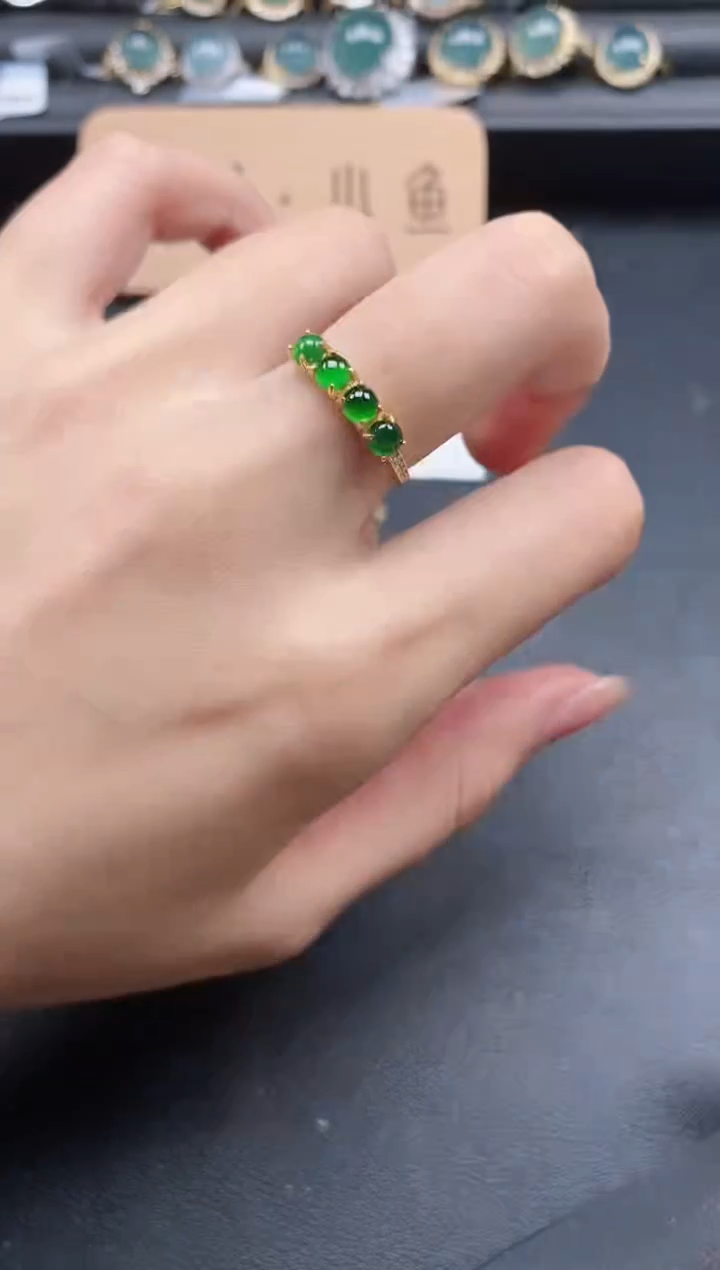 翡翠戒指银S925镶嵌5115-20444