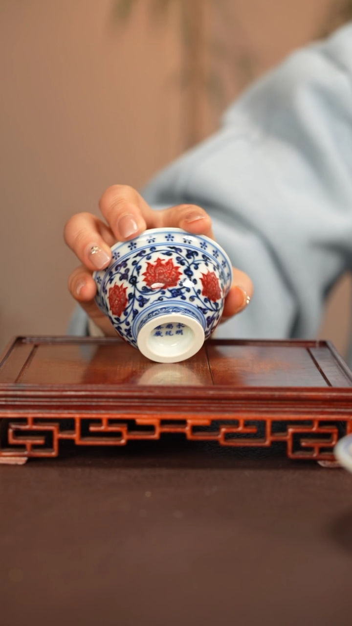 【闪购商品】盖碗永明尚玩窑景德镇手工手绘陶瓷+