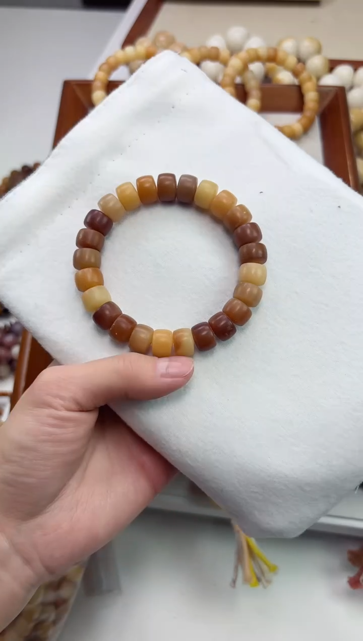 手串菩提根/象牙果我****?h18干磨药片麻子8*11mm手串